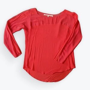 RACHEL Rachel Roy Coral Red Long sleeve Blouse Sz XS